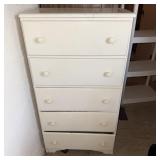 5 Drawer White Chest of Drawers