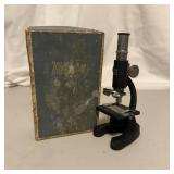 VINTAGE MICROSCOPE WITH 3 LENSES, 1OOX,200X,300X