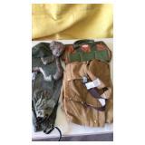 Gaiters, Bomber Hat, Carhatt Size 40 Bibs,  Bag