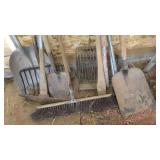 SHOVELS, STALL RAKES, BROOM & MISC HAND TOOLS