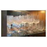 (12) LONG & SHORT CRYSTAL CHAMPAGNE GLASSES