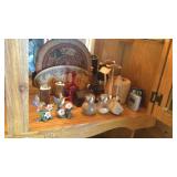 GLASS BELL, CARVED WOOD, SHAKERS & HUMMINGBIRD