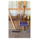 PITCH FORK, SHOVELS & BROOM