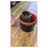 LAWN CHAIR & FEED BUCKETS