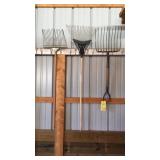 (2) STALL RAKES & LEAF RAKE