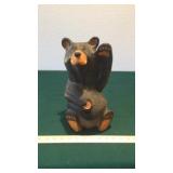 WOOD CARVED BABY BLACK BEAR (13IN.T)