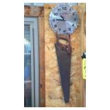 SAW BLADES, HAND SAW & CLOCK