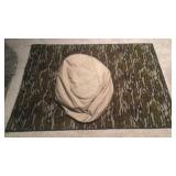 Bean Bag Chair & Camo print rug. 64in x48in