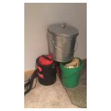 Shop vac, garbage can and more