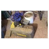 BOTTLES, BIRD HOUSE, ROPE & TOOL CASE