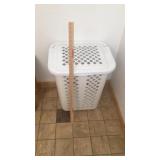 CLOTHES BASKET, TOWELS & SHEETS