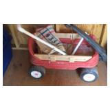 Kids wagon and burlap sacks