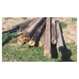 (9) 6FT. RND. WOODEN FENCE POSTS & TIE BUTTS