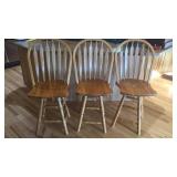 (3) BREAKFAST BAR STOOLS (24in.T)