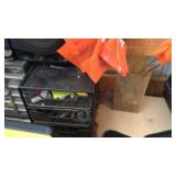 HARDWARE BINS W/ HARDWARE & SONY  RADIO