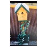 BIRD HOUSE, PLANT STAND AND CONCRETE GEESE