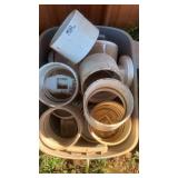 6 INCH PVC COUPLERS AND 2 CEILING FANS