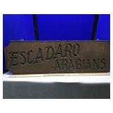 ESCADARO ARABIANS ETCHED WOODEN SIGN