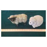 (2) SHEEP FIGURINES