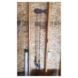 (3) FISHING POLE/ROD PROTECTORS & PRODIGY REEL