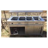 STAINLESS STEEL SERVING STATION ON WHEELS