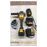 DEWALT 20V/60V BATTERIES, GRINDER, CHARGER & BAG