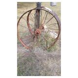 (2) steel WAGON WHEELS