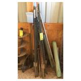 (13) T-POSTS ASSOTED LENTHS, & PIPE