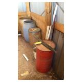 BARRELS & ASSORTED PIPE