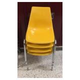 (4) YELLOW CHAIRS (4) YELLOW CHAIRS