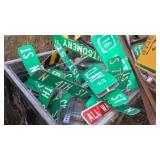 (ATG) CRATE OF SIGNS WITH POSTS (ATG) CRATE OF SIGNS WITH POSTS