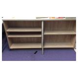 DOUBLE SIDED WOOD SHELF MEASURES 75"L X 26"W X 37T DOUBLE SIDED WOOD SHELF MEASURES 75"L X 26"W X 37T