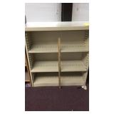 METAL BOOK SHELF MEASURES 38"W X 12"D X 42"T METAL BOOK SHELF MEASURES 38"W X 12"D X 42"T