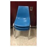 (3) BLUE CHAIRS (3) BLUE CHAIRS