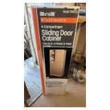4 COMPARTMENT SLIDING DOOR CABINET NIB 4 COMPARTMENT SLIDING DOOR CABINET NIB