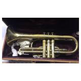 AMBASSADOR CORNET WITH CASE & SONG BOOK