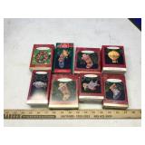 (8) HOLIDAY KEEPSAKE ORNAMENTS (8) HOLIDAY KEEPSAKE ORNAMENTS