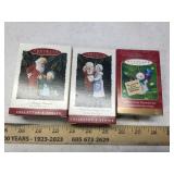 (3) HOLIDAY KEEPSAKE ORNAMENTS (3) HOLIDAY KEEPSAKE ORNAMENTS