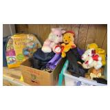 ASSORTED BAGS, STUFFED ANIMALS, HAPPY GYM