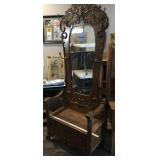ORNATE HALL TREE W/ SHOE STORAGE ORNATE HALL TREE W/ SHOE STORAGE
