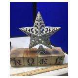 (2) CHRISTMAS TREE TOPPERS & NOEL BLOCKS (2) CHRISTMAS TREE TOPPERS & NOEL BLOCKS