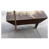 WOOD BENCH & OLD STADIUM CHAIR