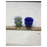(2) SLAG GLASS CUPS (2) SLAG GLASS CUPS