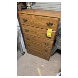 5 DRAWER CHEST OF DRAWERS  48" T X 16" D X 30" W
