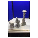 (2) PARTRIDGES & A CANDLE STICK (2) PARTRIDGES & A CANDLE STICK