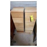 2- 5 DRAWER WOOD CABINETS 15" D X 13" W X42" H