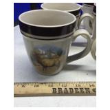 (7) FOLKCRAFT STONEWARE BUGLING ELK COFFEE CUP (7) FOLKCRAFT STONEWARE BUGLING ELK COFFEE CUP