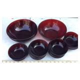 RED BOWLS & PRESSED GLASS SHERBERTS RED BOWLS & PRESSED GLASS SHERBERTS