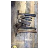 PIPE WRENCH, BLOCK HAMMER, SHINGLING HAMMER & PIPE WRENCH, BLOCK HAMMER, SHINGLING HAMMER &