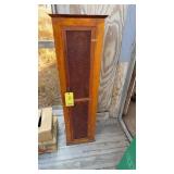 WOOD CABINET 52" TALL 15" W, 10" D WOOD CABINET 52" TALL 15" W, 10" D